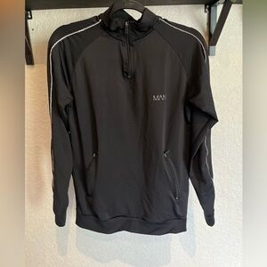 Black MAN Half-Zip Pullover